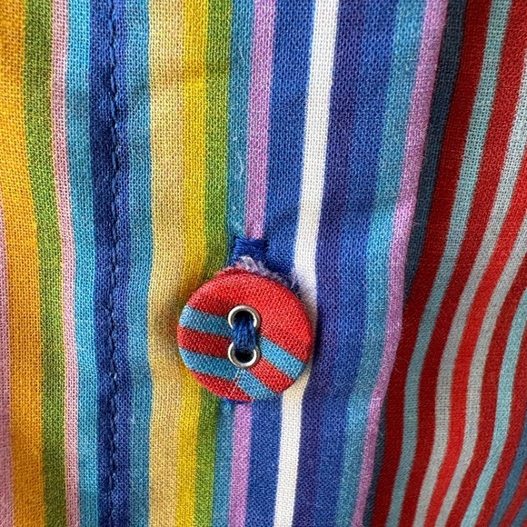 Charlie Holiday Maple Oversized Shirt Size S Multi Stripe Button Up Beach Swim - Picture 4 of 10